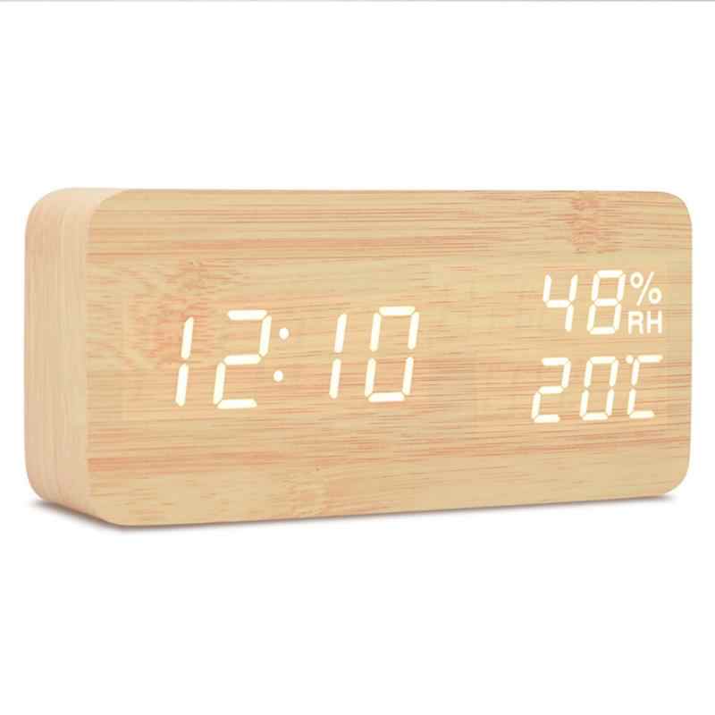 Despertador electrónico de madera